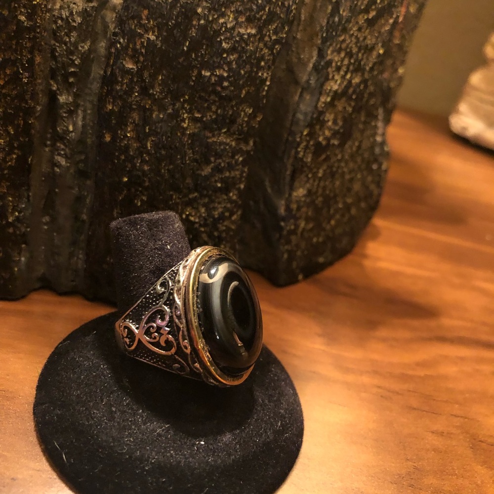 Men`s Agate Ring sterling silver 925
